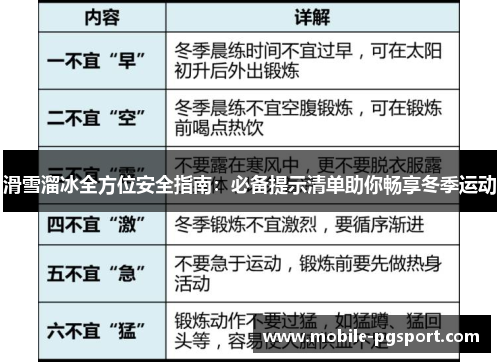 滑雪溜冰全方位安全指南：必备提示清单助你畅享冬季运动